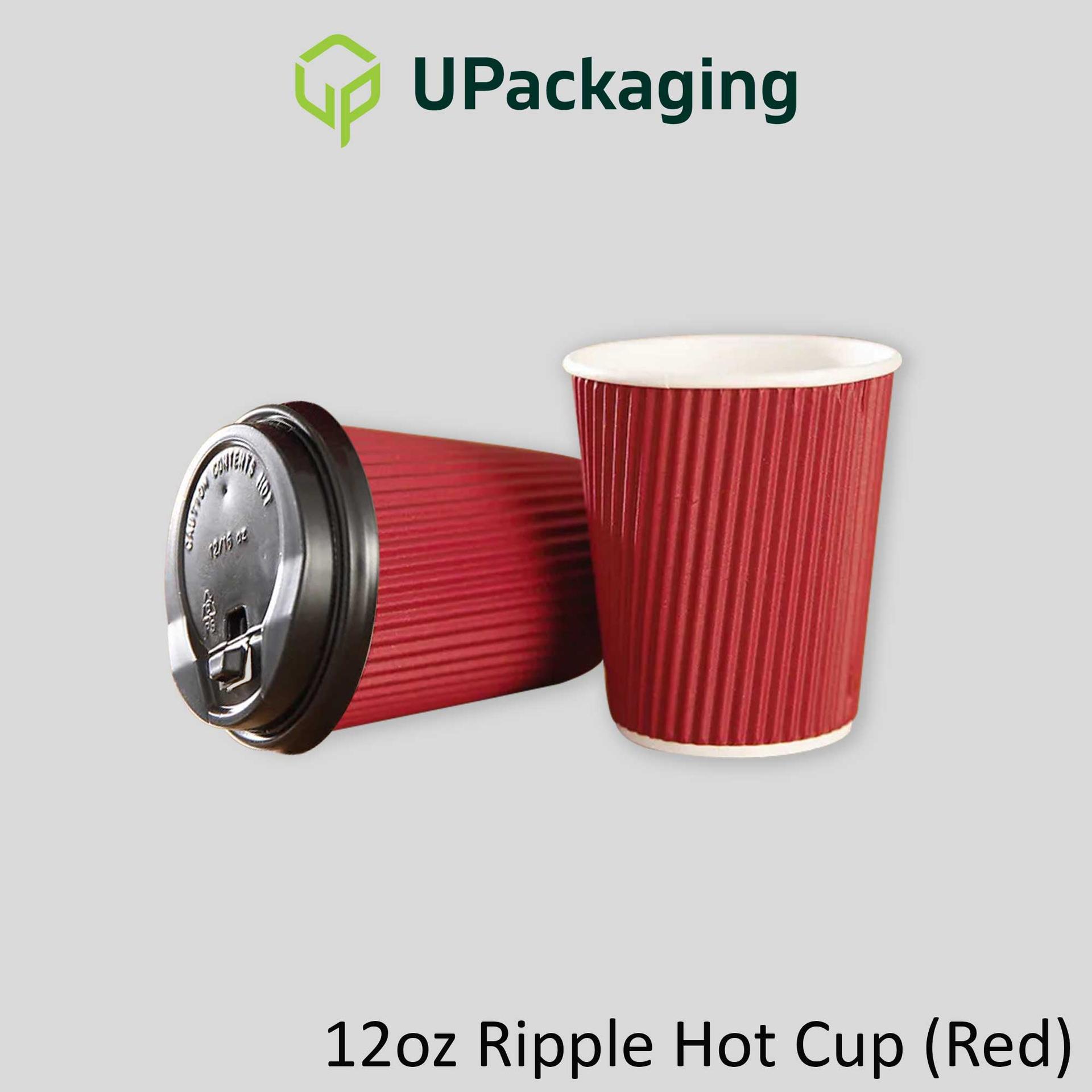 12oz Ripple Grip® Ripple Wall Cup (Red) - Renewables LLC