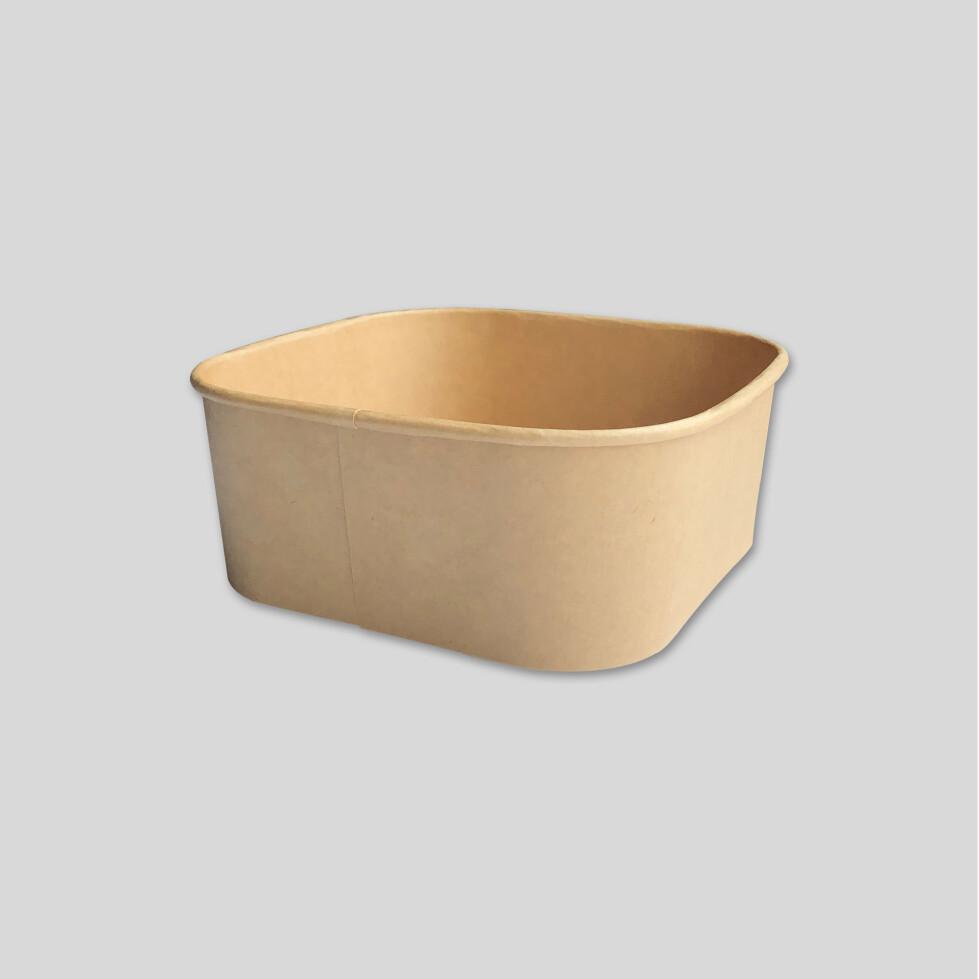 kraft-square-paper-bowl-1320ml-with-lids-50-pcs