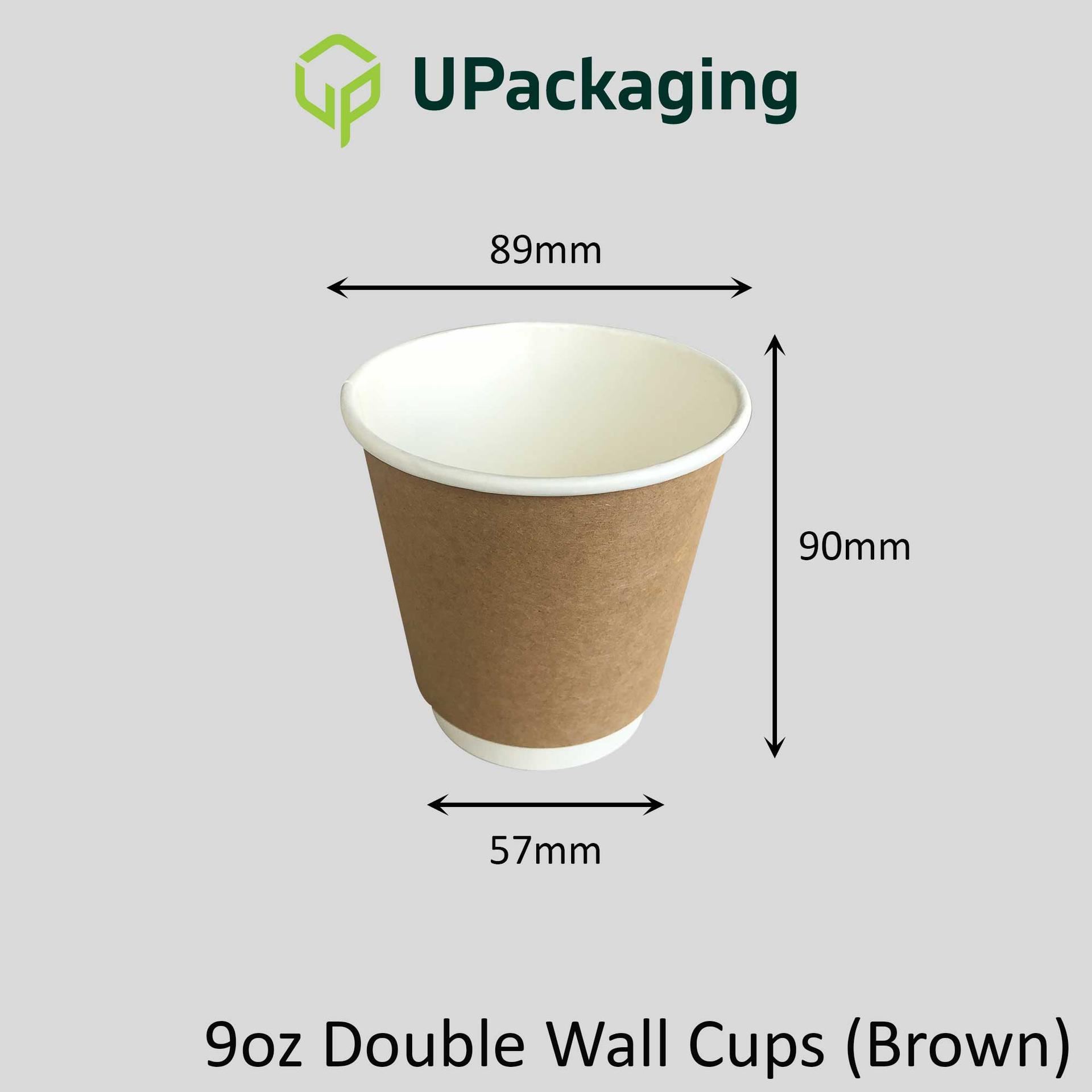 9oz Double Wall Hot Cups (Kraft)